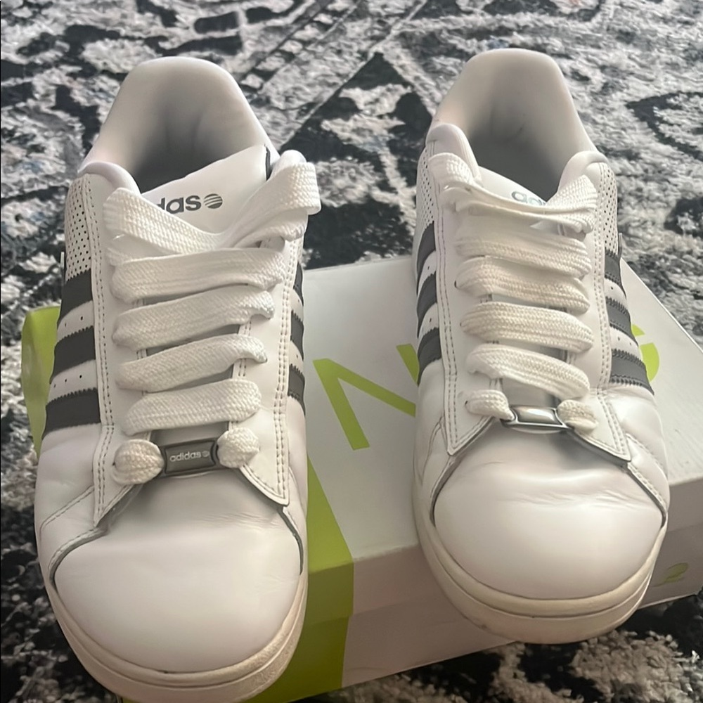 Adidas Neo White Sneakers with Black Stripes - Picture 2 of 5